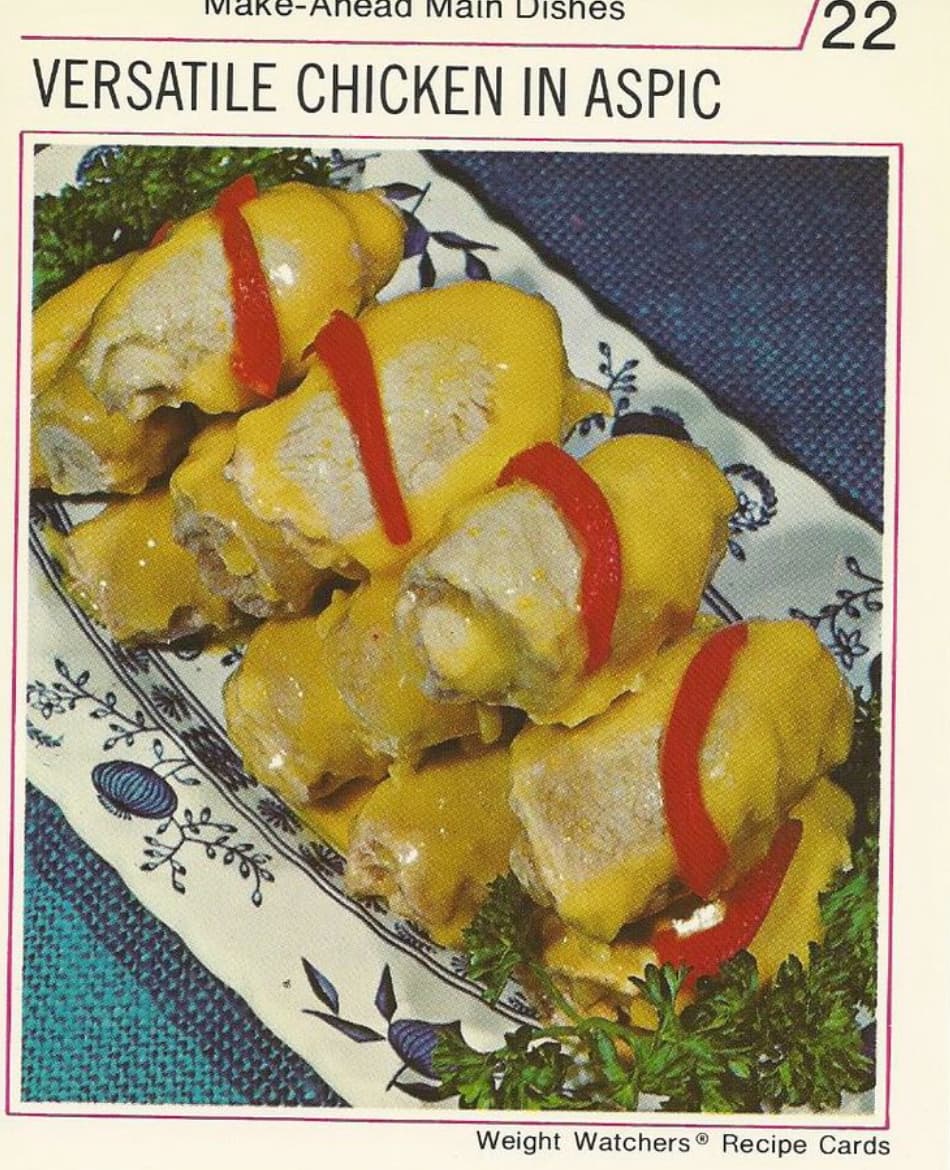 sushi - akeAhead Main Dishes Versatile Chicken In Aspic 22 Weight Watchers Recipe Cards